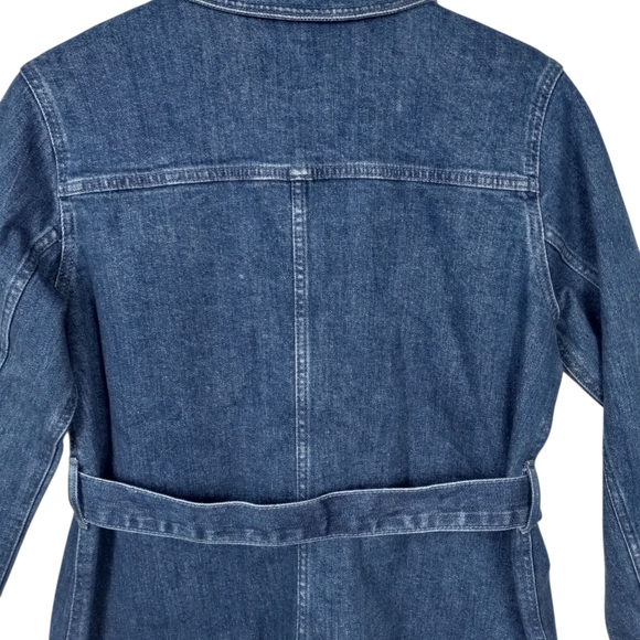 Old Navy Women's Blue Denim Belted Jacket 21in Pit to Pit 27in in Length - Picture 4 of 8